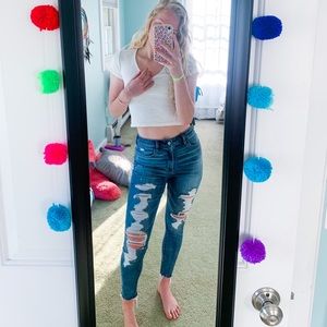 American Eagle High Waisted Ripped Jeans